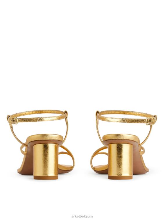ARKET schoenen 0DXJP697 goud leren sandalen met hak vrouwen
