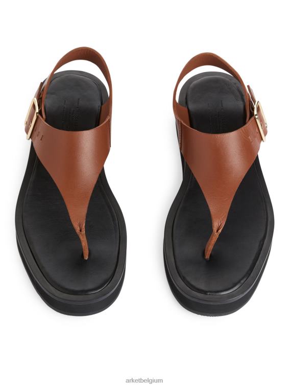 ARKET schoenen 0DXJP704 bruin dikke leren sandalen vrouwen