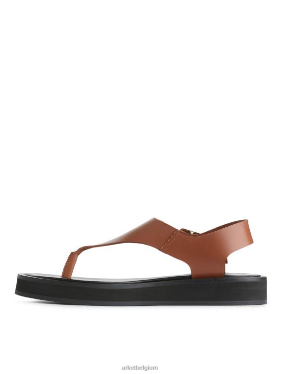 ARKET schoenen 0DXJP704 bruin dikke leren sandalen vrouwen