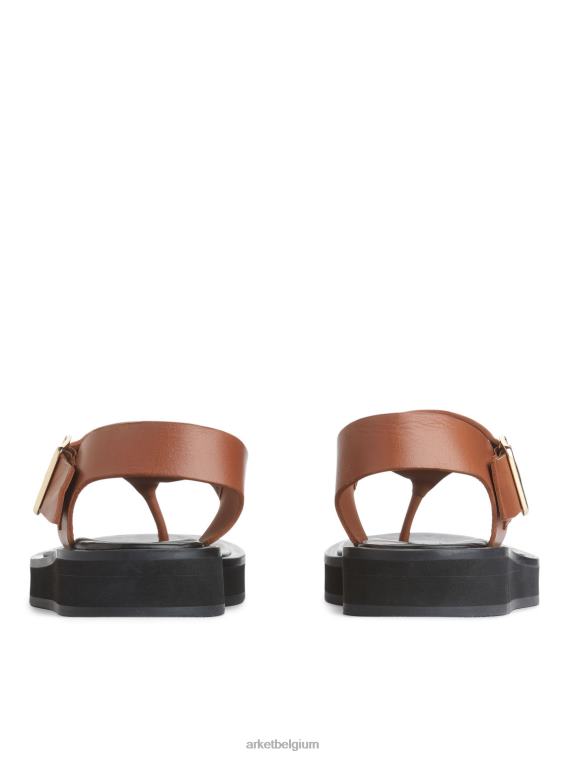 ARKET schoenen 0DXJP704 bruin dikke leren sandalen vrouwen