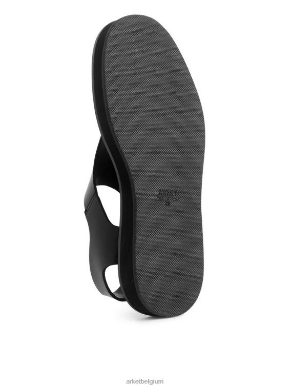 ARKET schoenen 0DXJP705 zwart dikke leren sandalen vrouwen