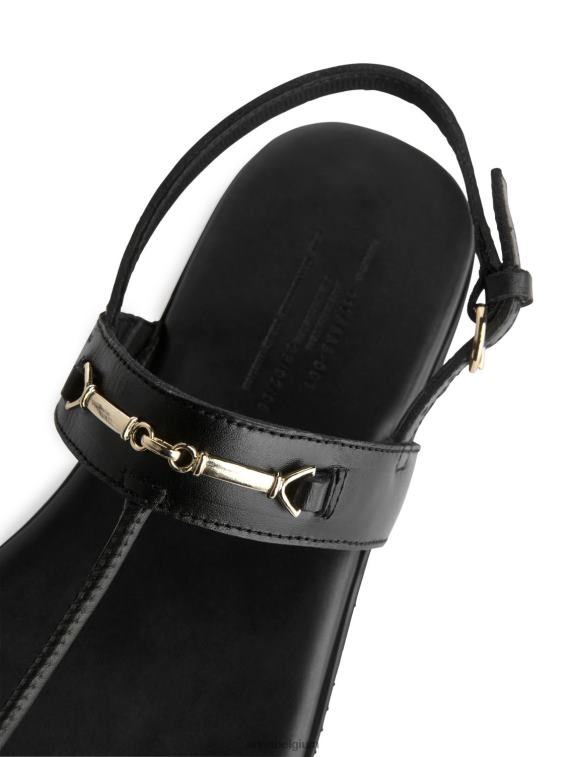 ARKET schoenen 0DXJP707 zwart Leren leren sandalen vrouwen